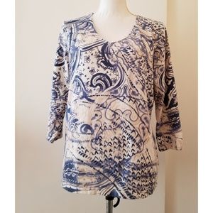 Chico's 3/4 Sleeves Shirt Size 2